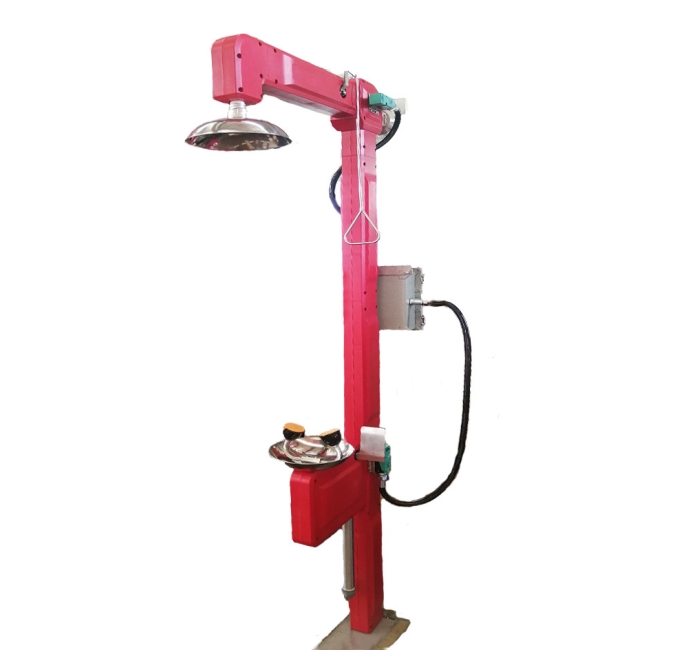 Eyewash stations with heater emergency shower system