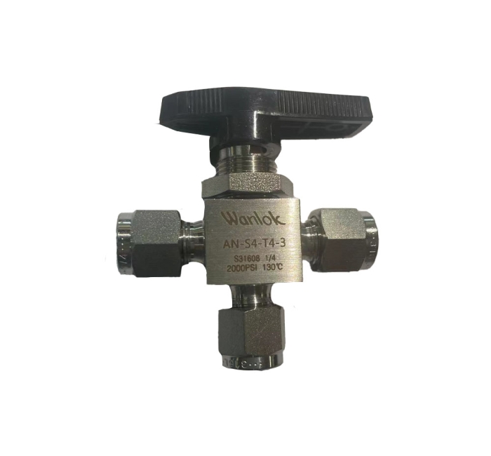 Sleeve type three way needle valves